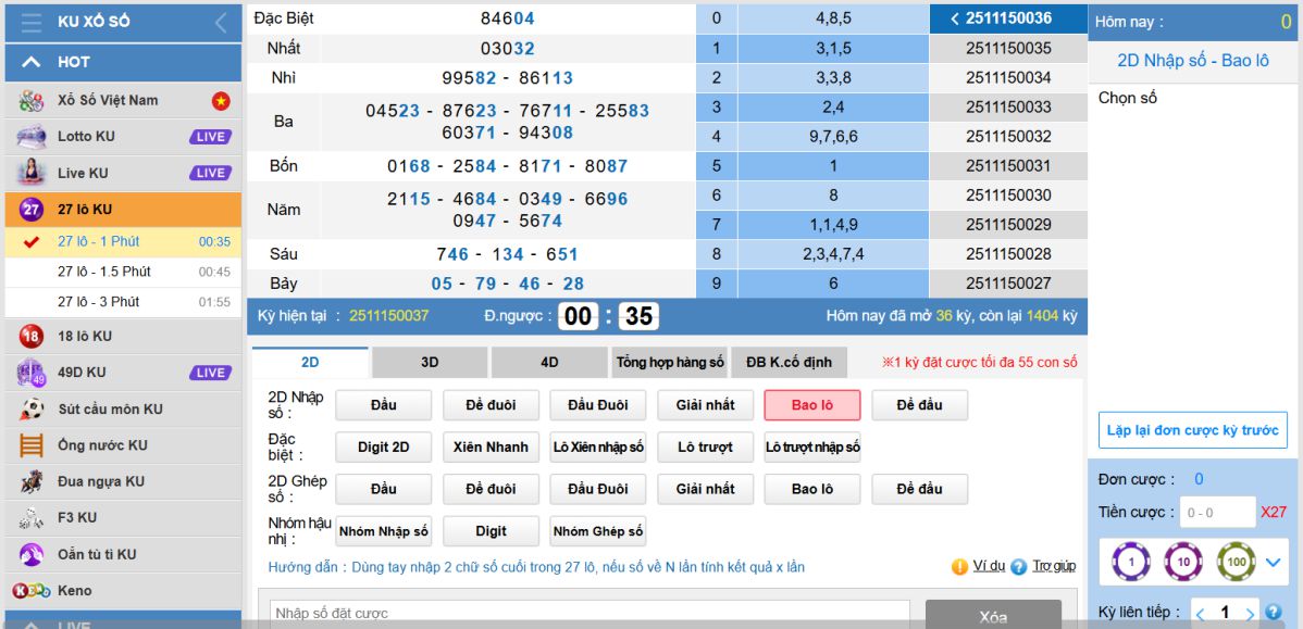 Xổ số live KU
